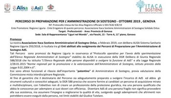 Percorso di preparazione per l'Amministratore di Sostegno
