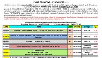 Al via i corsi del secondo semestre