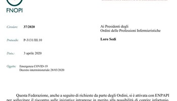 Circolare di Fnopi per infermieri libero professionisti
