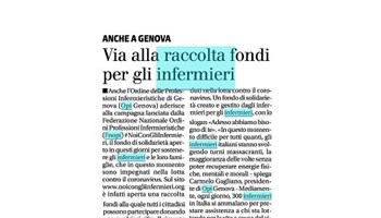 Via alla raccolta fondi a favore degli Infermieri