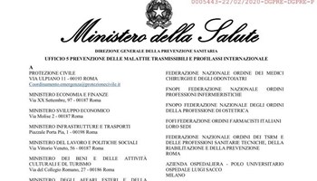 Aggiornamento circolare Ministero della Salute, Coronavirus Covid 2019