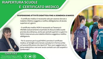Riapertura scuole e certificato medico