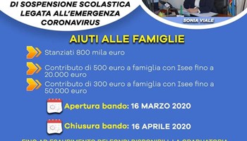 Piano di sostegno per l'accudimento dei figli durante il periodo di sospensione scolastica