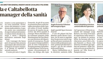 Tra i top manager della sanità ligure anche due infermieri