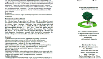 Corso di sensibilizzazione all'approccio ecologico-sociale ai problemi alcol-correlati e complessi