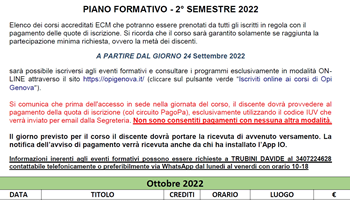 Al via il piano formativo del secondo semestre 2022, iscrizioni a partire dal 24 Settembre