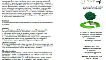 Corso di Sensibilizzazione all'approccio Ecologico sociale ai problemi alcol correlati complessi