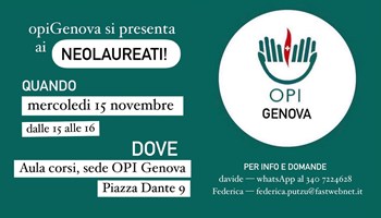 OPI Genova si apre ai neolaureati