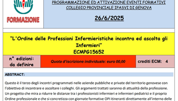 OPI Genova incontra ed ascolta gli infermieri