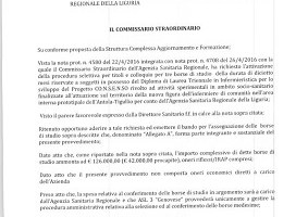 Bando per assegnazione di tre borse di studio