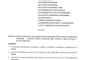 Circolare ENPAPI, Ente Previdenza Infermieri