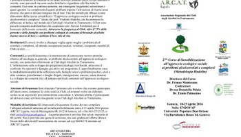 Corso di Sensibilizzazione all'approccio ecologico sociale ai problemi alcool correlati e complessi