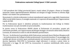 Comunicazioni dalla Federazione Nazionale dei Collegi IPASVI