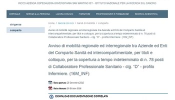 IRCCS San Martino di Genova, avviso